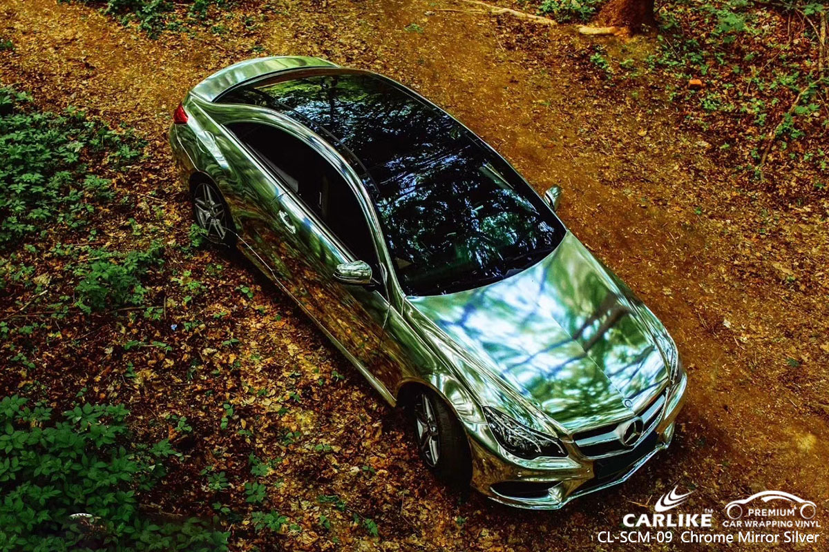 CARLIKE CL-SCM-09 chrome mirror silver car wrap vinyl for Mercedes-Benz