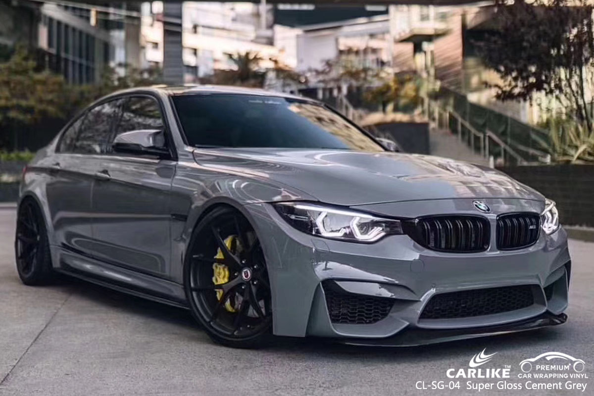 CARLIKE CL-SG-04 super gloss cement grey car wrap vinyl for BMW