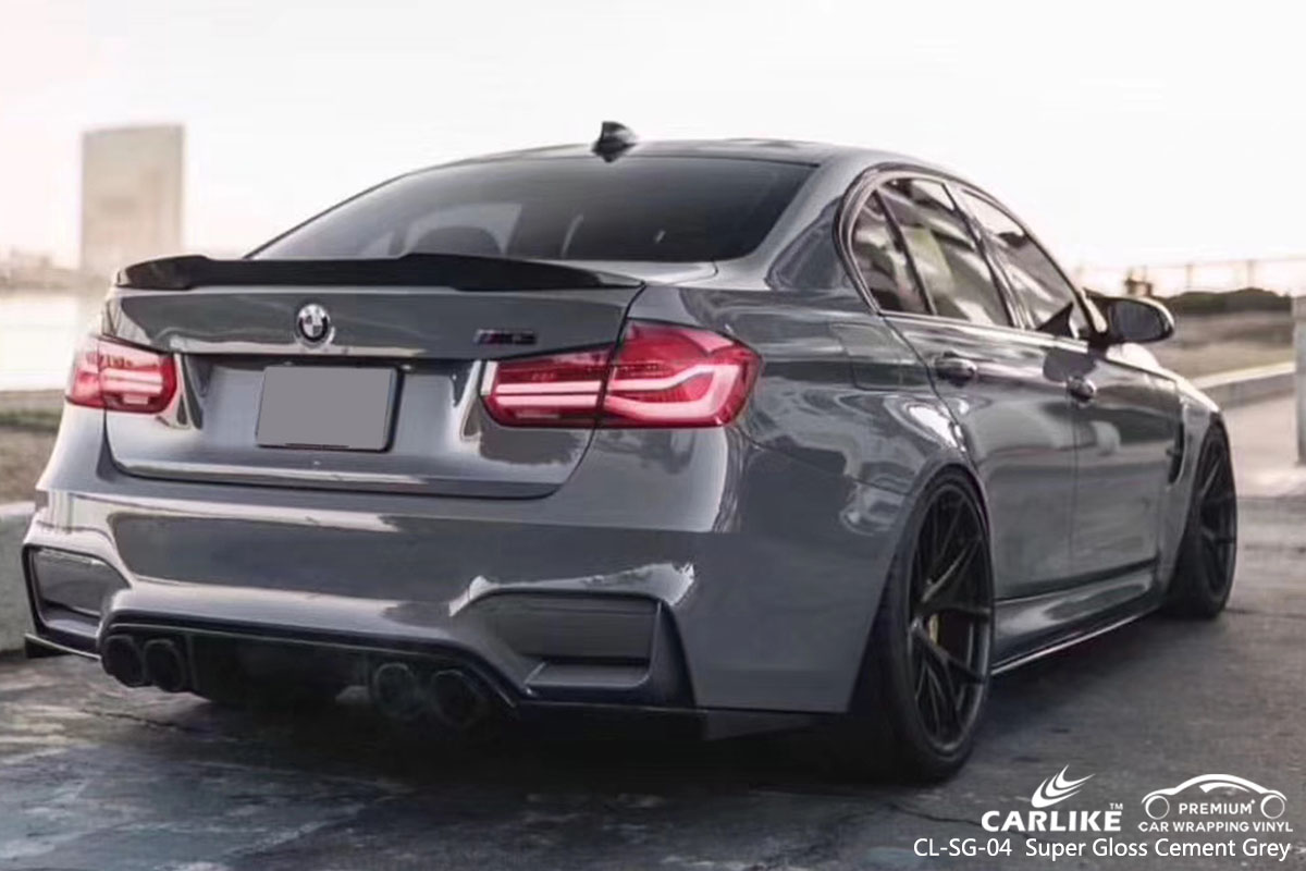 CARLIKE CL-SG-04 super gloss cement grey car wrap vinyl for BMW