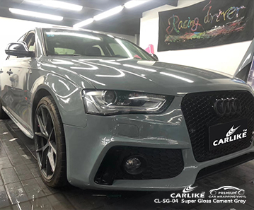 CL-SG-04 Audi için süper parlak kristal çimento gri araba sarma vinil