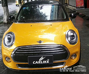 CL-SG-06 Mini için süper parlak sarı araba sarma vinil