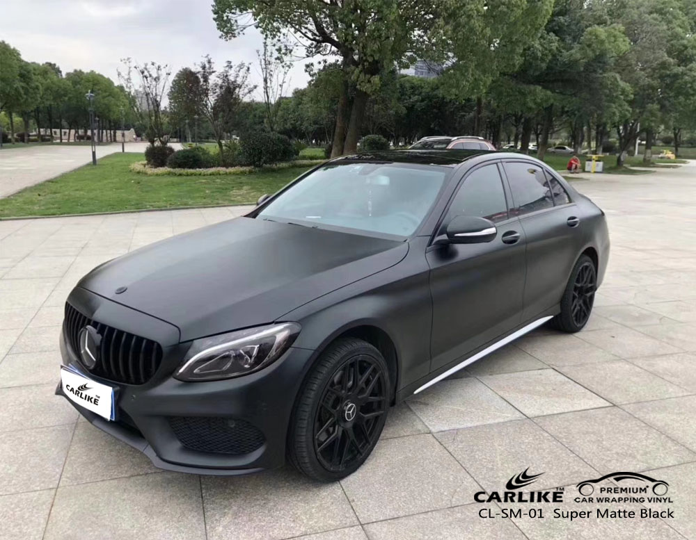 CARLIKE CL-SM-01 super matte black car wrap vinyl for Mercedes-Benz