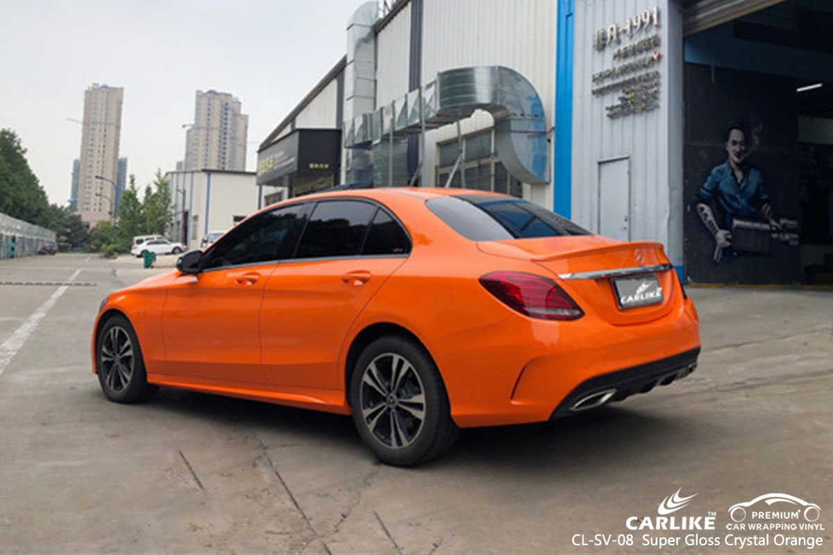 CARLIKE CL-SV-08 super gloss crystal orange car wrap vinyl for Mercedes-Benz