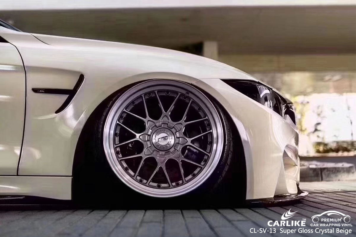 CARLIKE CL-SV-13 super gloss crystal beige car wrap vinyl for BMW