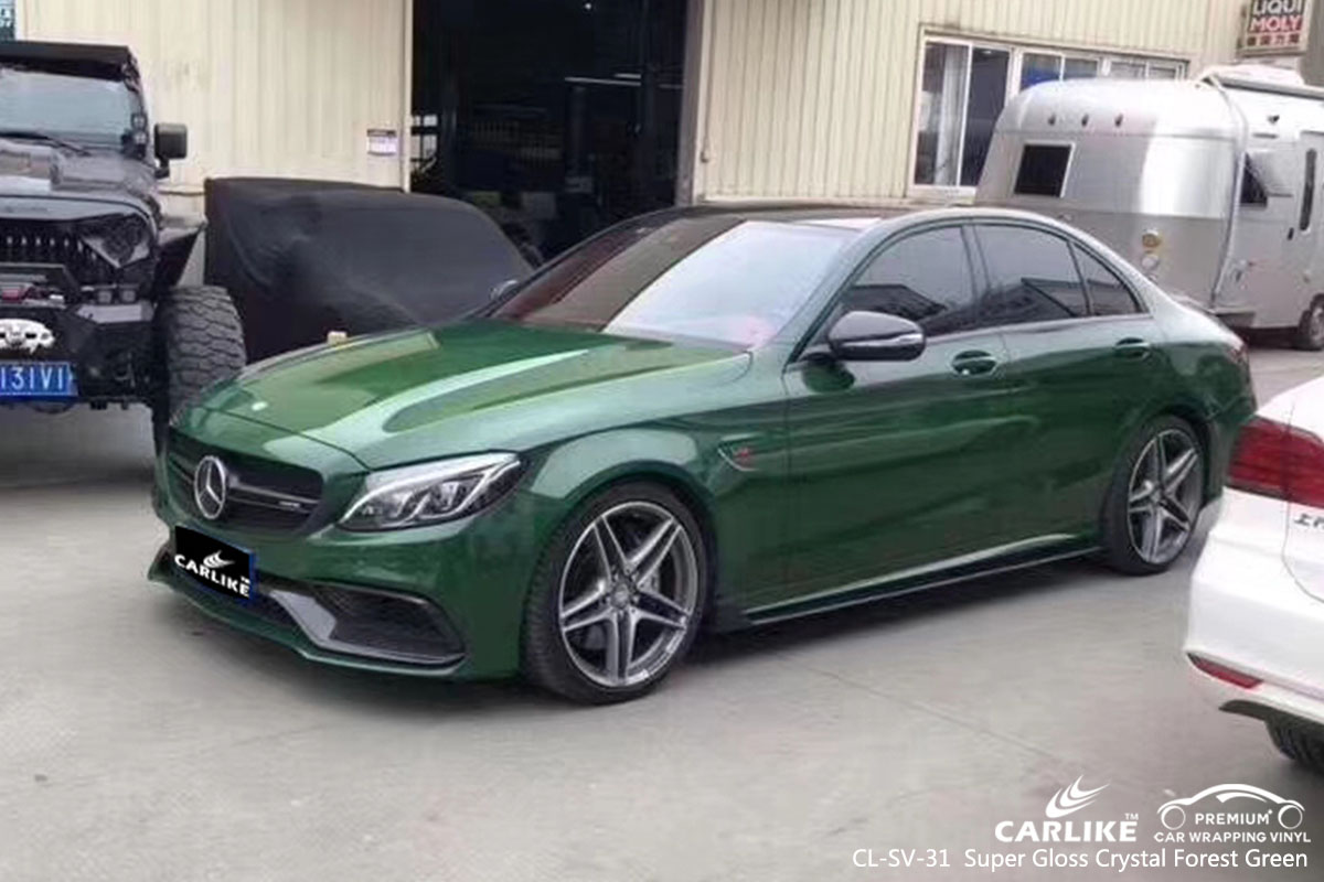 CARLIKE CL-SV-31 super gloss crystal forest green car wrap vinyl for Mercedes-Benz