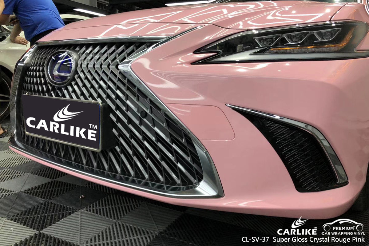 CARLIKE CL-SV-37 super gloss crystal rouge pink car wrap vinyl for Lexus