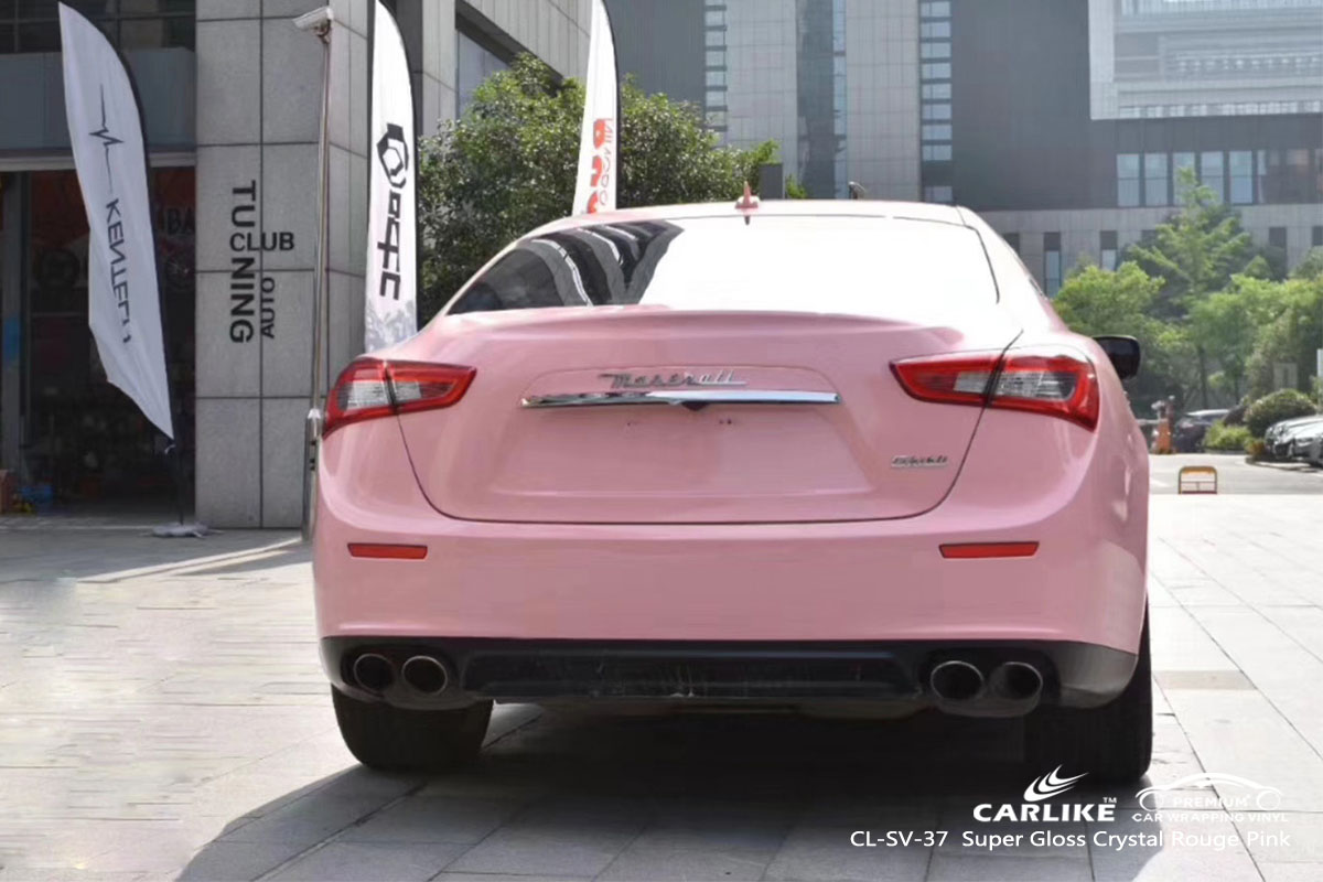 CARLIKE CL-SV-37 super gloss crystal rouge pink car wrap vinyl for Maserati