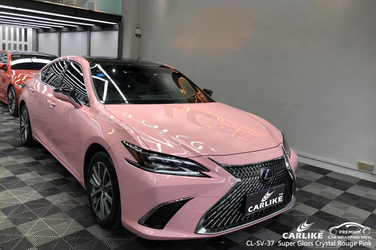 CARLIKE CL-SV-37 super gloss crystal rouge pink car wrap vinyl for Lexus