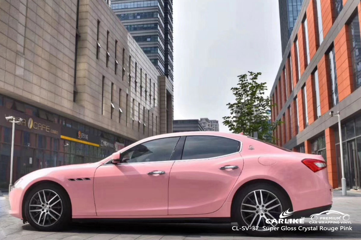 CARLIKE CL-SV-37 super gloss crystal rouge pink car wrap vinyl for Maserati