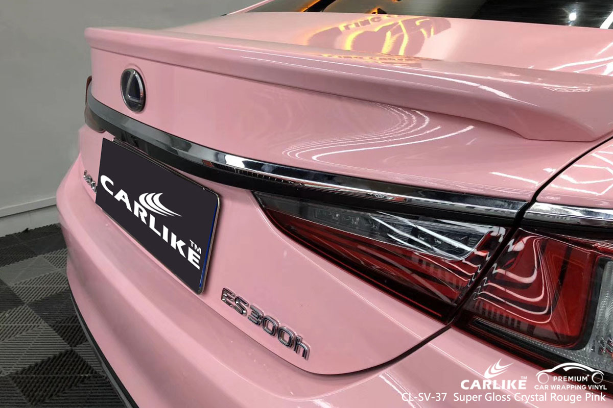 CARLIKE CL-SV-37 super gloss crystal rouge pink car wrap vinyl for Lexus