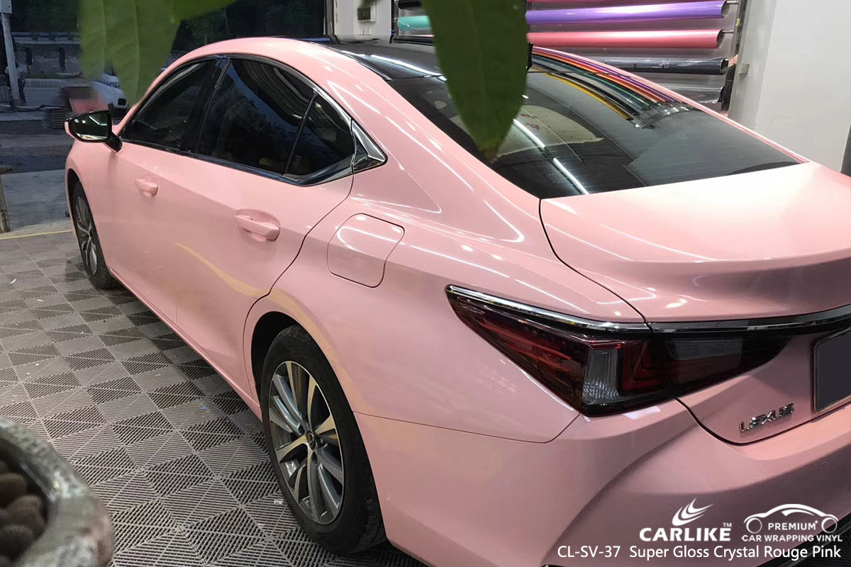 CARLIKE CL-SV-37 super gloss crystal rouge pink car wrap vinyl for Lexus