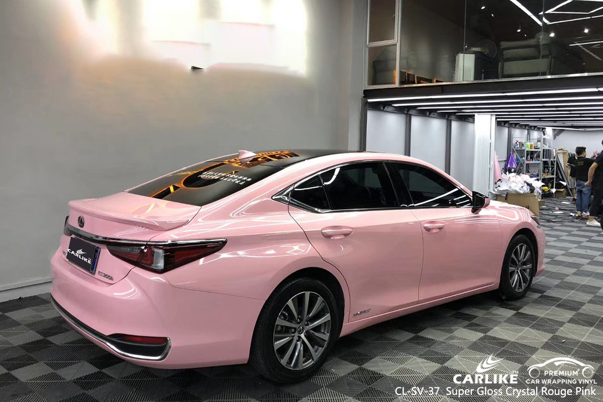 CARLIKE CL-SV-37 super gloss crystal rouge pink car wrap vinyl for Lexus