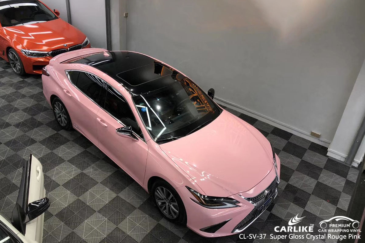 CARLIKE CL-SV-37 super gloss crystal rouge pink car wrap vinyl for Lexus