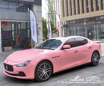 CL-SV-37 Super Gloss Crystal Rouge Pink Car Wrap Vinyl für Maserati