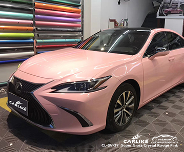 CARLIKE CL-SV-37 Lexus için süper parlak kristal rouge pembe araba sarma vinil