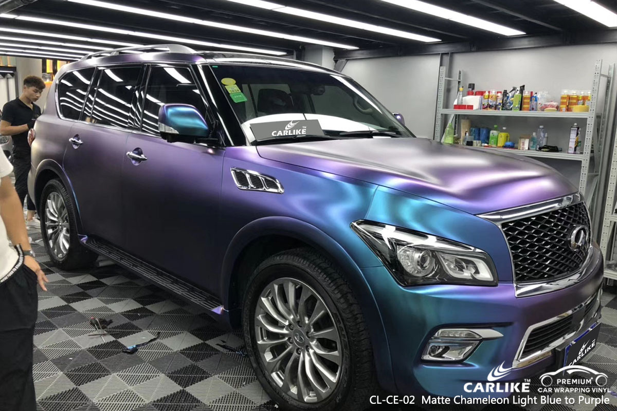 CARLIKECL-CE-02 Matte Chameleon Light Blue to Purple car wrap vinyl for Infiniti