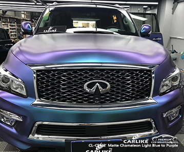 CL-CE-02 ماتيل شاميل لايت أزرق إلى أرجواني سيارة التفاف الفينيل لإنفينيتي