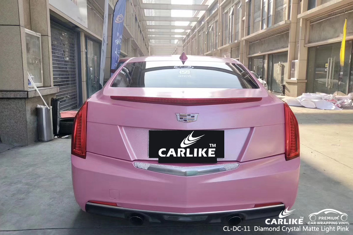 CARLIKE CL-DC-11  Diamond Crystal Matte Light Pink car wrap vinyl for Cadillac