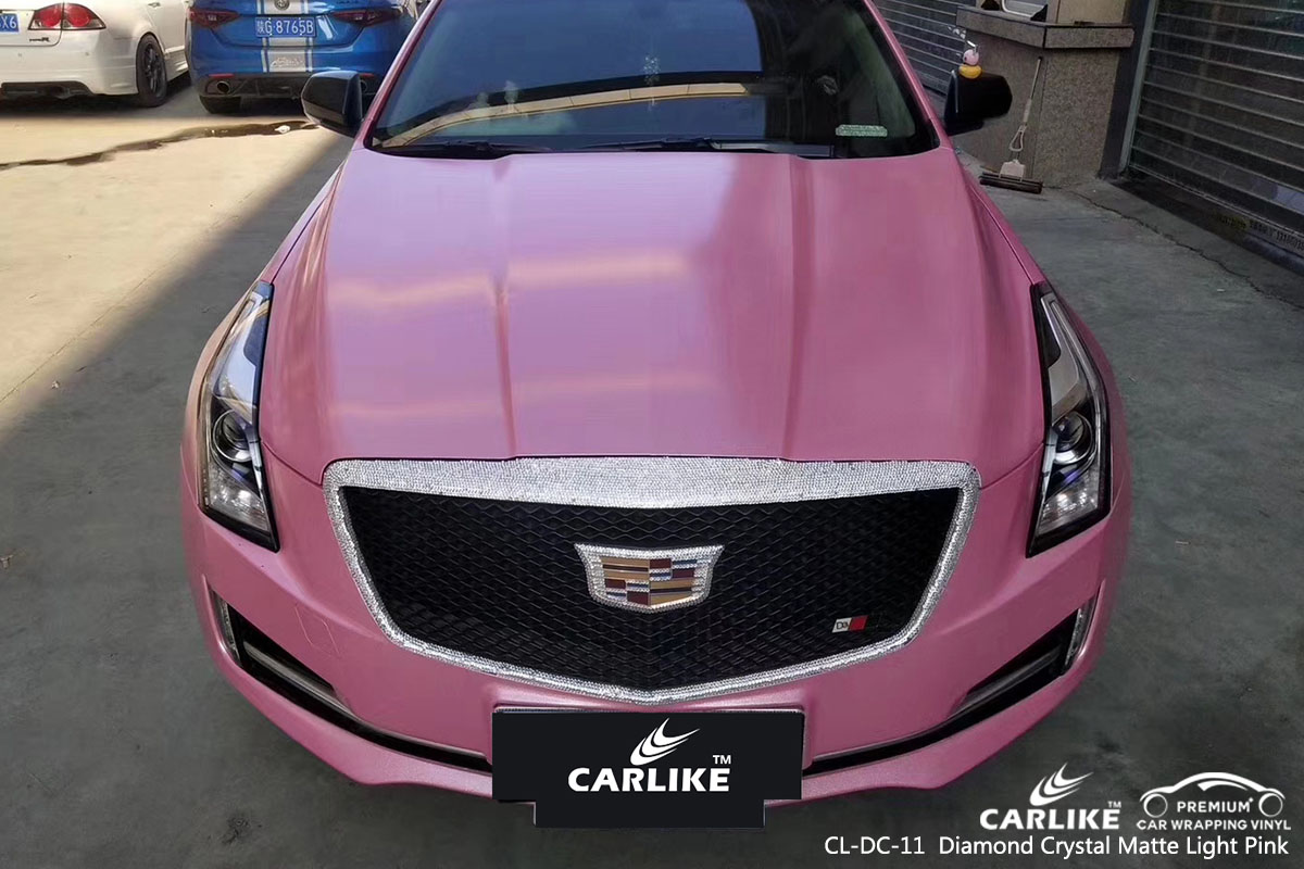 CARLIKE CL-DC-11  Diamond Crystal Matte Light Pink car wrap vinyl for Cadillac