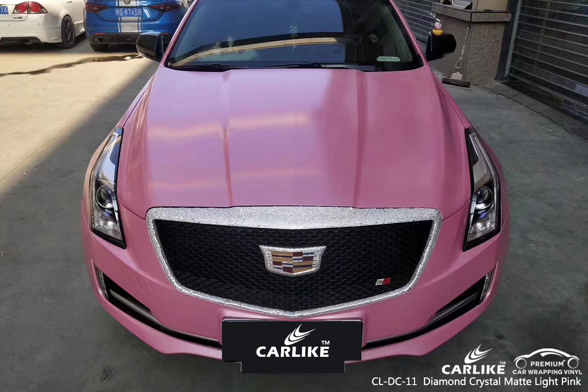 CARLIKE CL-DC-11 Diamond Crystal Matte Light Pink car wrap vinyl for Cadillac