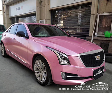 CL-DC-11 DIAMOND CRYSTAL MATTE LIGHT ROSA CAR WRAP VINYL FÜR CADILLAC