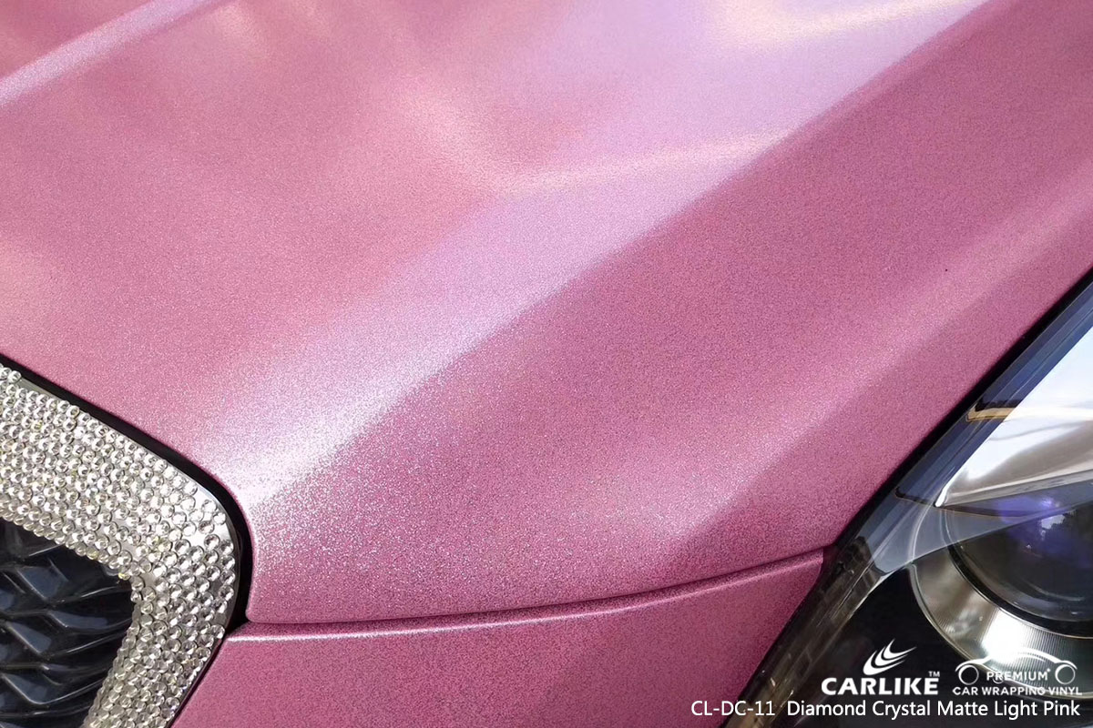 CARLIKE CL-DC-11  Diamond Crystal Matte Light Pink car wrap vinyl for Cadillac