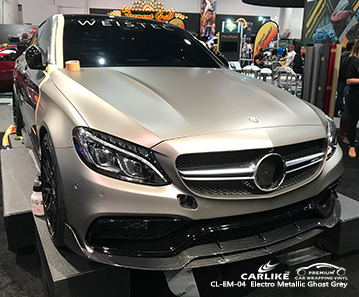 CL-EM-04 الكهربائية شبح معدني سيارة التفاف الفينيل الرمادي لبورشه