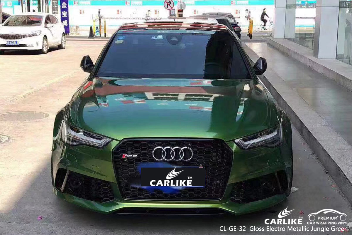 CARLIKE CL-GE-32 Gloss Electro Metallic Jungle Green car wrap vinyl for Audi