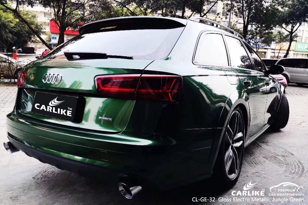 CARLIKE CL-GE-32 Gloss Electro Metallic Jungle Green car wrap vinyl for Audi