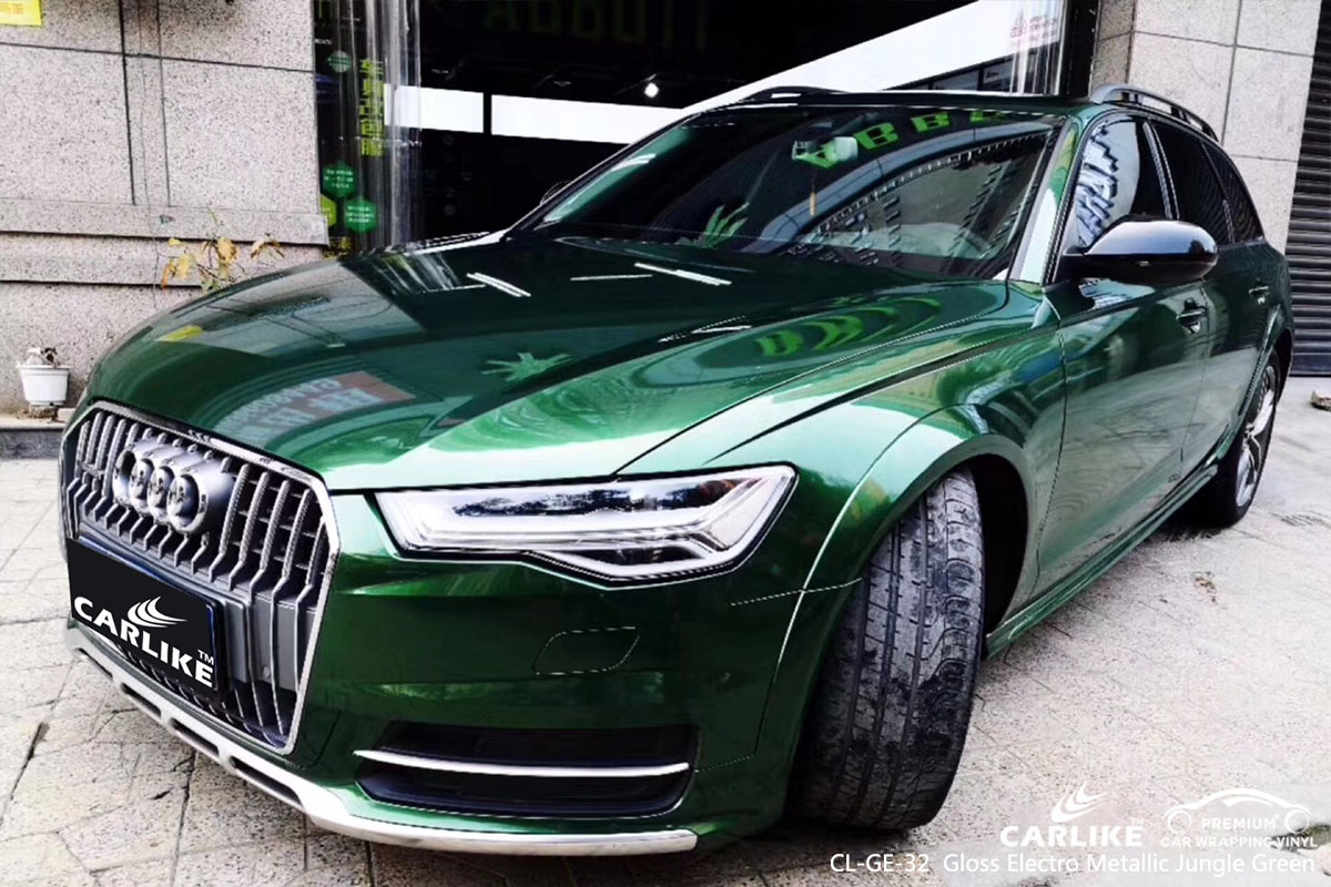 CL-GE-32 BRILHO ELÉTRICO METÁLICO VINIL DE EMBALAGEM DE CARRO VERDE PARA AUDI