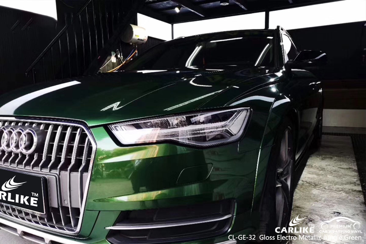 CARLIKE CL-GE-32 Gloss Electro Metallic Jungle Green car wrap vinyl for Audi