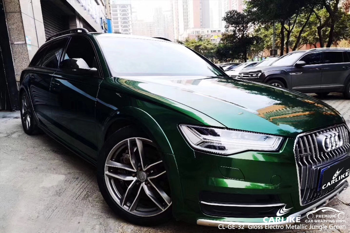 CARLIKE CL-GE-32 Gloss Electro Metallic Jungle Green car wrap vinyl for Audi