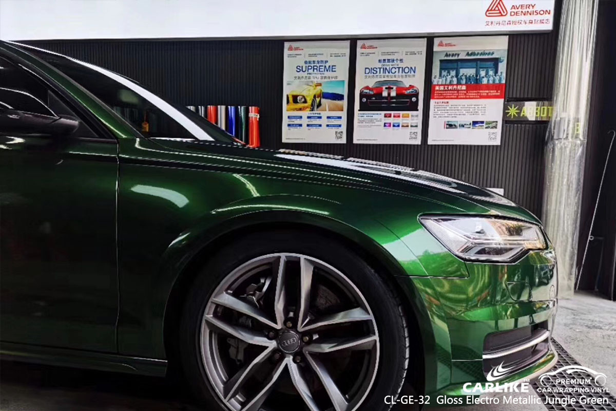 CARLIKE CL-GE-32 Gloss Electro Metallic Jungle Green car wrap vinyl for Audi