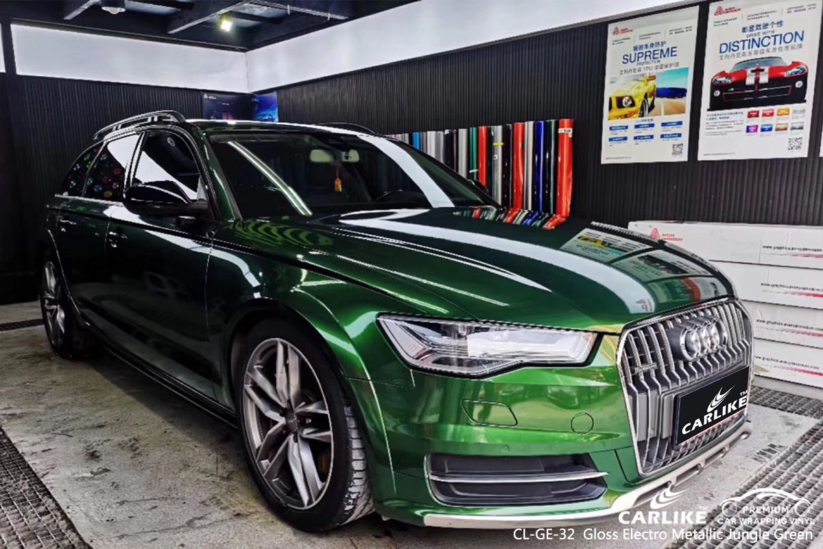 CARLIKE CL-GE-32 Gloss Electro Metallic Jungle Green car wrap vinyl for Audi