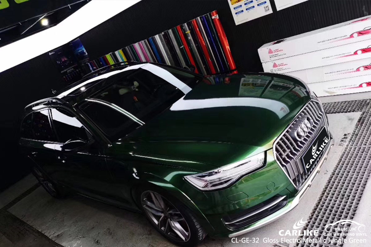 CARLIKE CL-GE-32 Gloss Electro Metallic Jungle Green car wrap vinyl for Audi