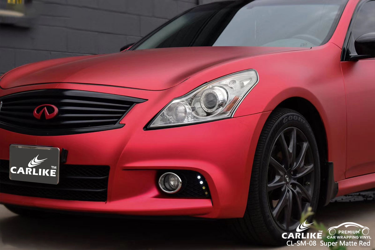 CARLIKE CL-SM-08 Super Matte Red car wrap vinyl for Infiniti