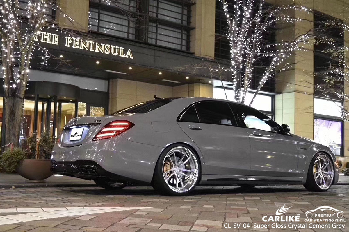 CARLIKE CL-SV-04 Super Gloss Crystal Cement Grey car wrap vinyl