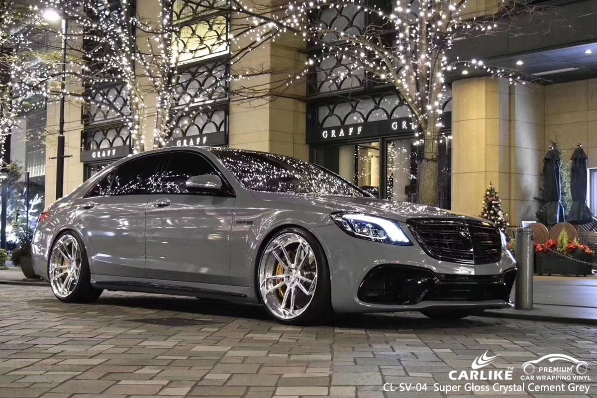 CARLIKE CL-SV-04 Super Gloss Crystal Cement Grey car wrap vinyl