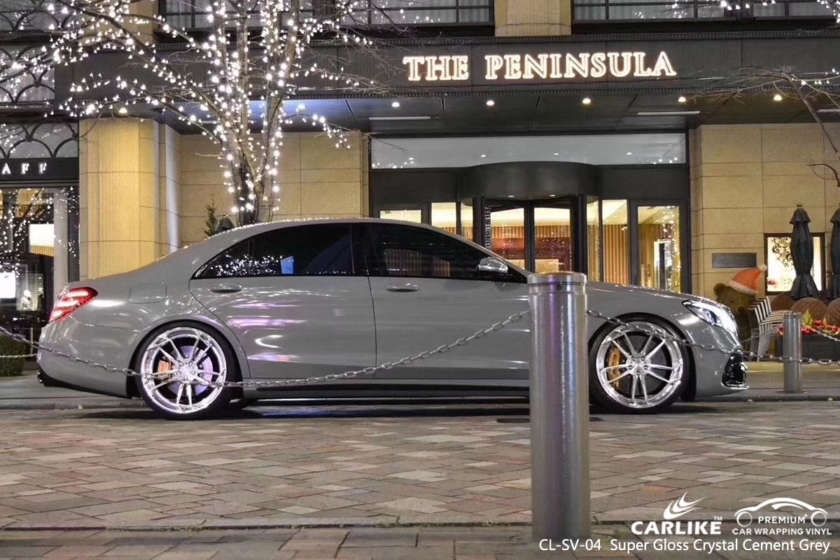 CARLIKE CL-SV-04 Super Gloss Crystal Cement Grey car wrap vinyl