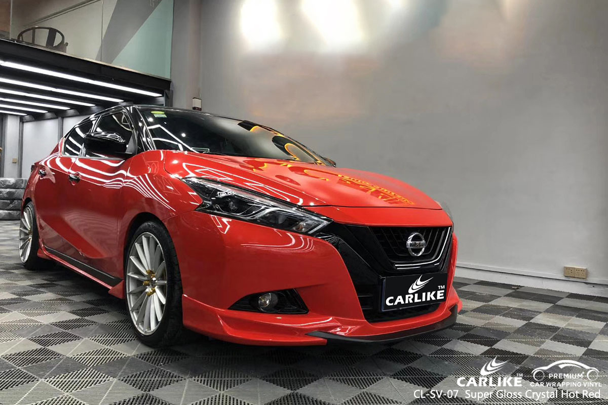 CL-SV-07 Super Gloss Crystal Hot Red car wrap vinyl for Nissan