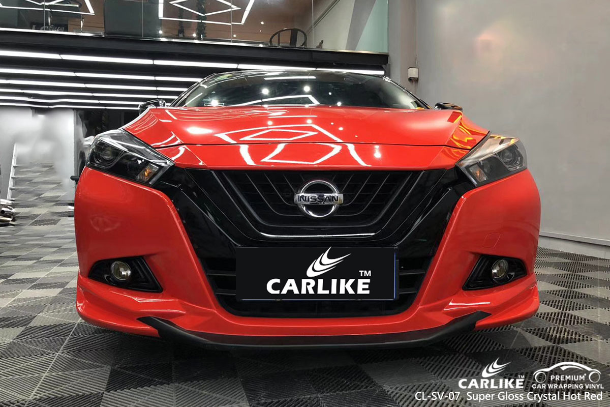 CL-SV-07 Super Gloss Crystal Hot Red car wrap vinyl for Nissan