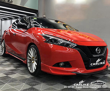 CL-SV-07 فائق اللمعان كريستال أحمر حار سيارة التفاف الفينيل ل نيسان