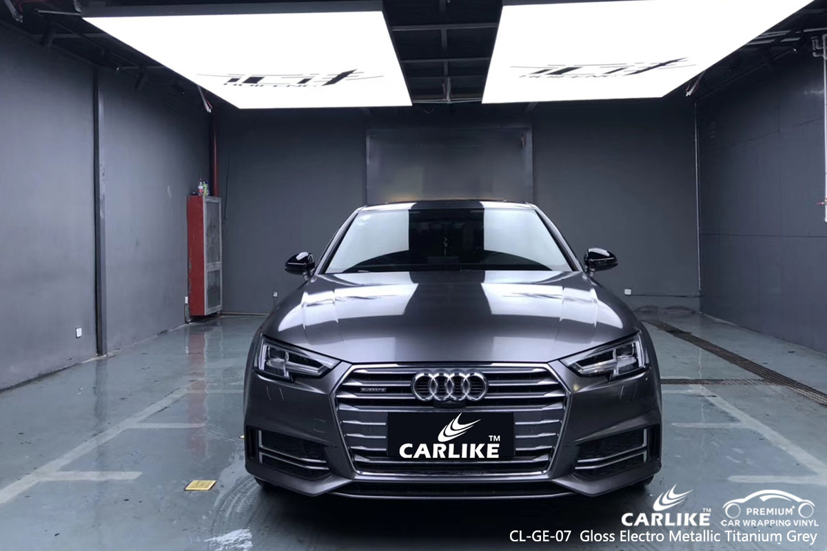 CARLIKE CL-GE-07 Gloss Electro Metallic Titanium Grey car wrap vinyl for Audi