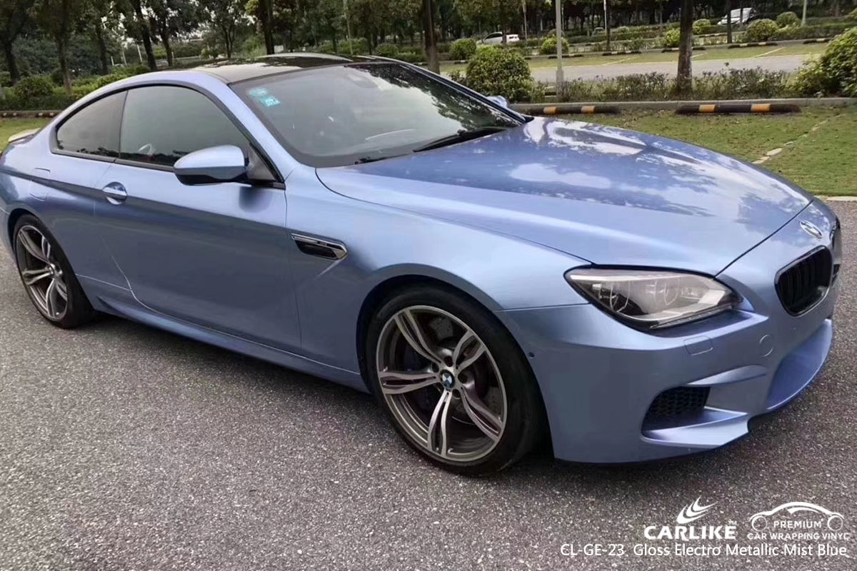 CARLIKE CL-GE-23 Gloss Electro Metallic Mist Blue car wrap vinyl for BMW