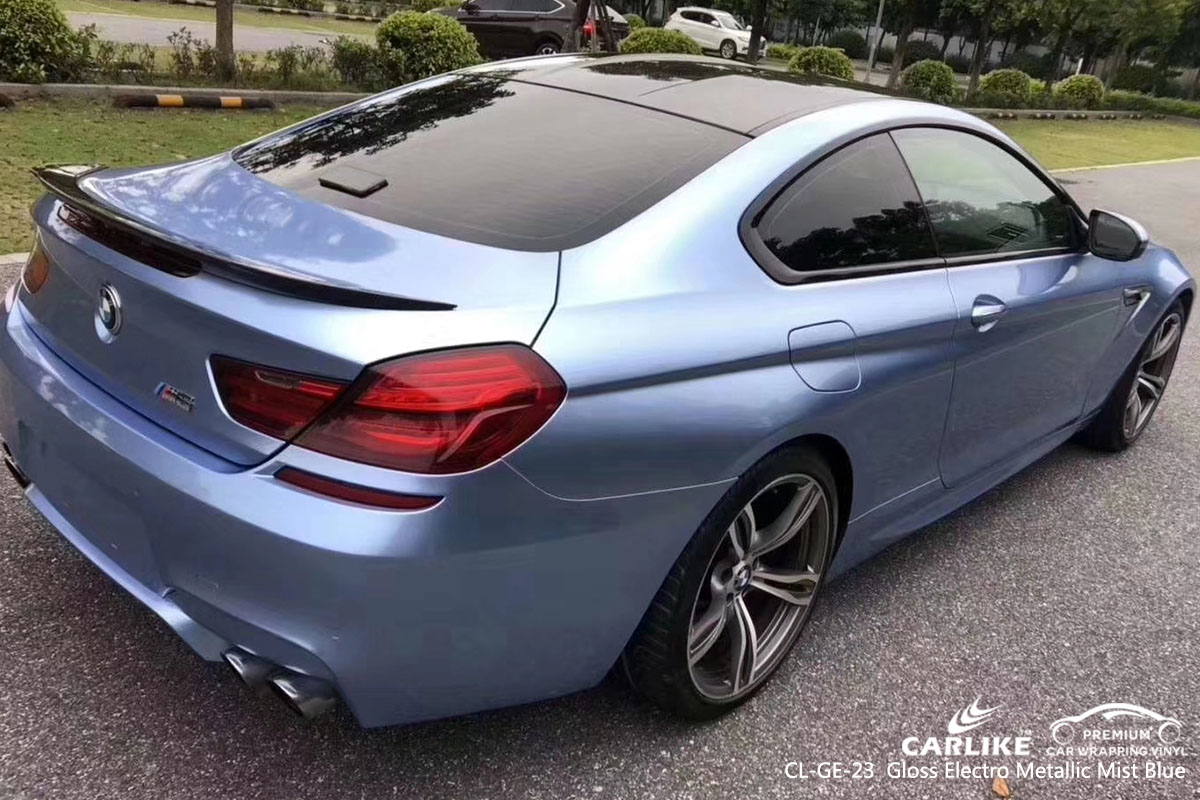 CARLIKE CL-GE-23 Gloss Electro Metallic Mist Blue car wrap vinyl for BMW