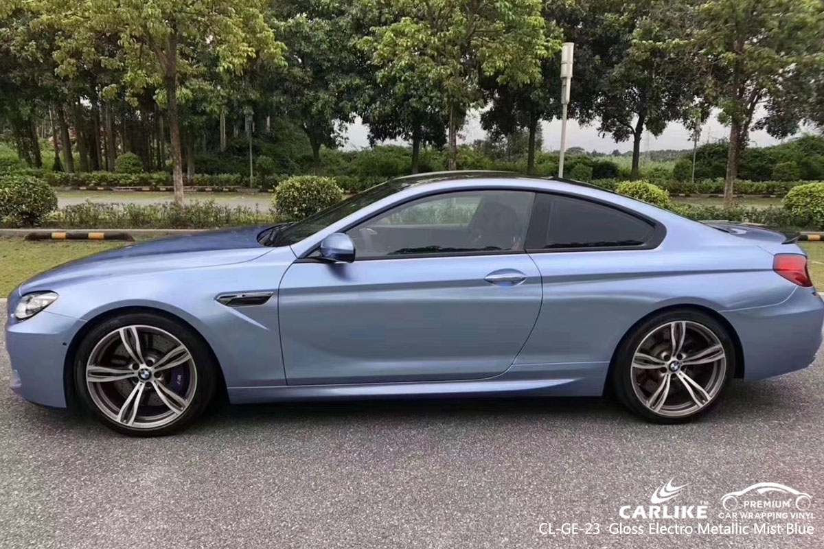 CARLIKE CL-GE-23 Gloss Electro Metallic Mist Blue car wrap vinyl for BMW