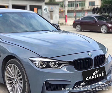 CL-SV-03 سوبر لامعة كريستال الفضاء رمادي سيارة التفاف الفينيل لسيارات BMW