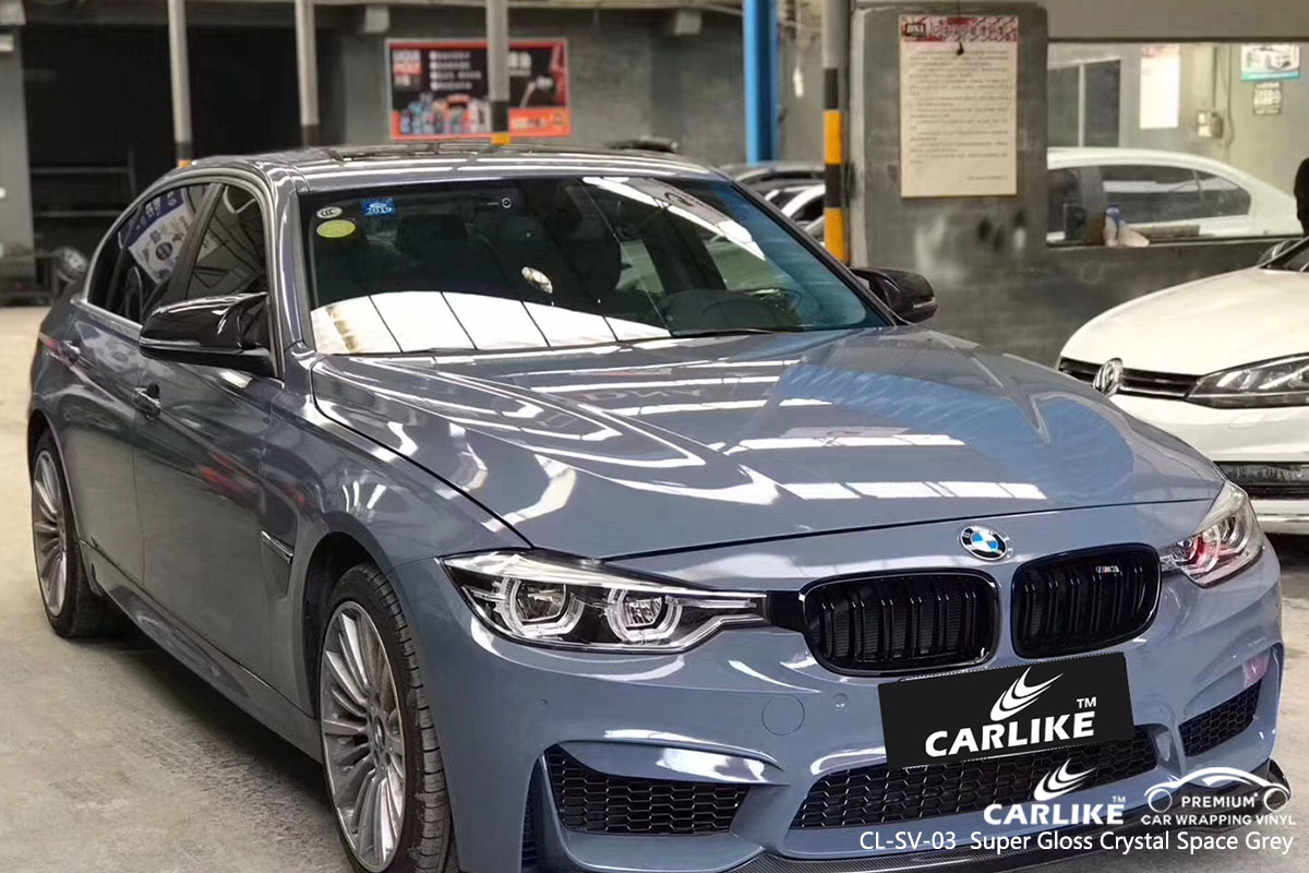 CARLIKE CL-SV-03 Super Gloss Crystal Space Grey car wrap vinyl for BMW