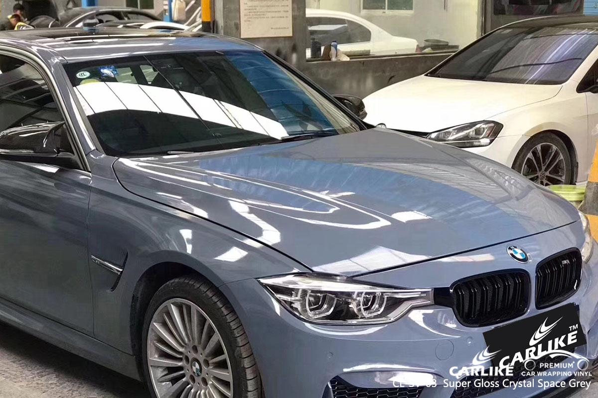 CARLIKE CL-SV-03 Super Gloss Crystal Space Grey car wrap vinyl for BMW