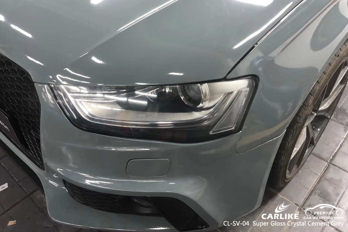 CARLIKE CL-SV-04 Super Gloss Crystal Cement Grey car wrap vinyl for Audi